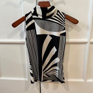 Emanuela women’s black and white sleeveless top - made in Italy